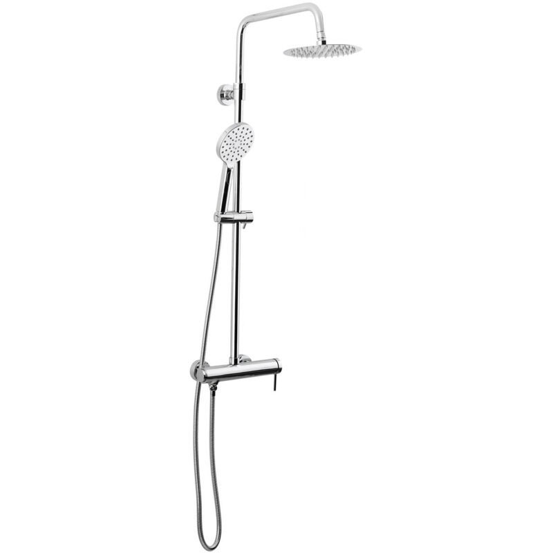 foto del prodotto set doccia con miscelatore meccanico soffione 200 mm doccetta 3 getti, cromo satsspk swiss aqua technologies
