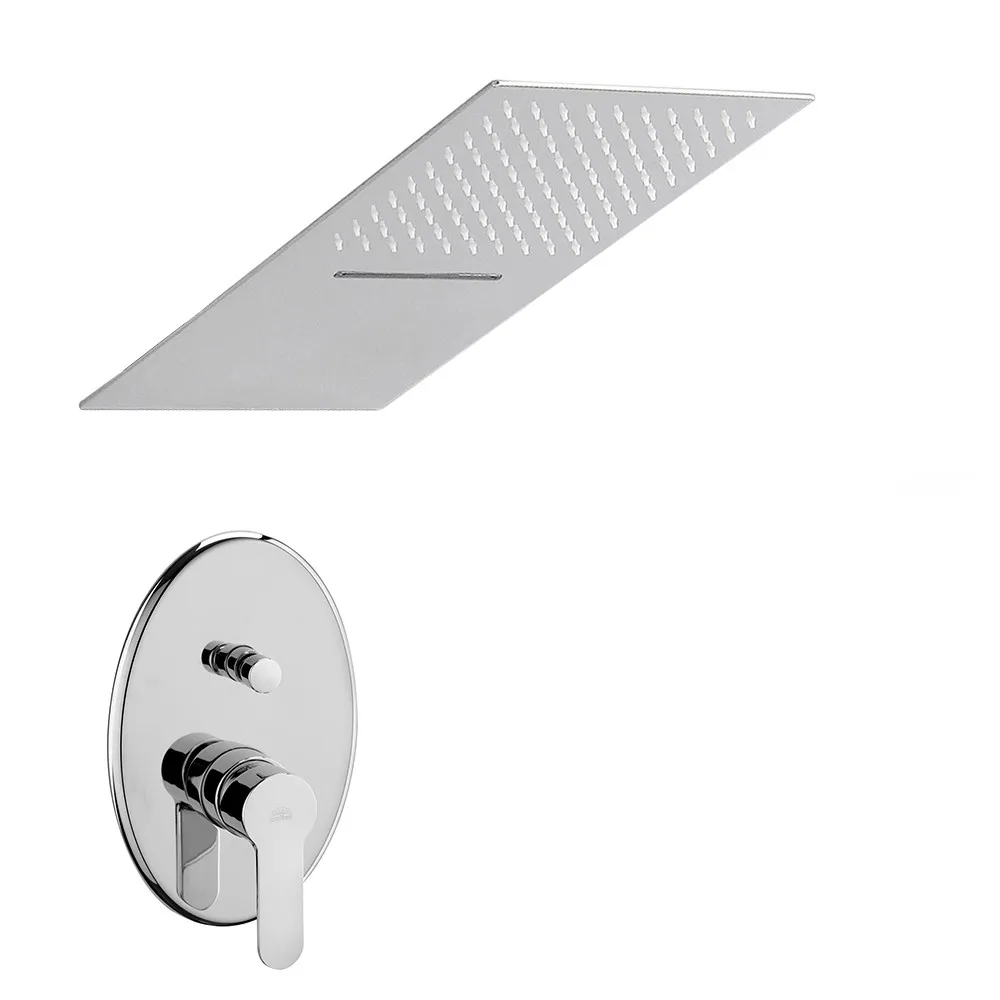 foto del prodotto set doccia con miscelatore paffoni blu e soffione 25x52 con cascata