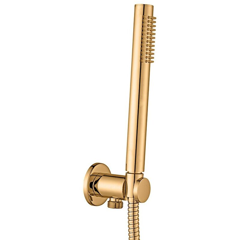foto del prodotto set doccia con presa acqua e doccia in metallo colore oro lucido paffoni zdup094hg oro