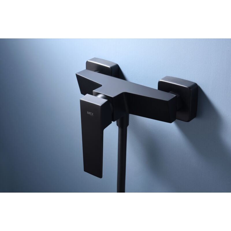 foto del prodotto set doccia con rubinetto mono modello art colore nero finitura opaca imex