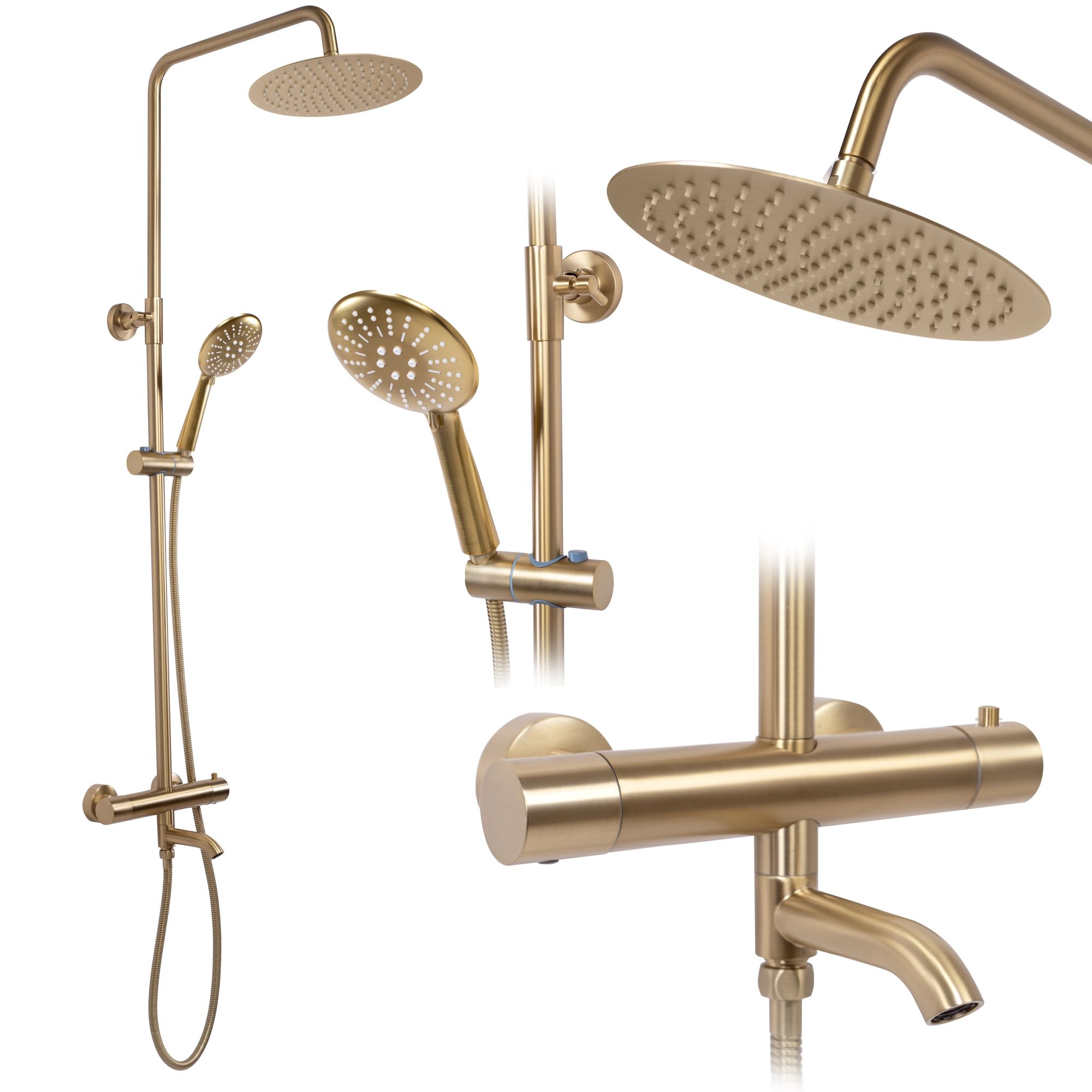 foto del prodotto set doccia con termostato rea lungo gold brush