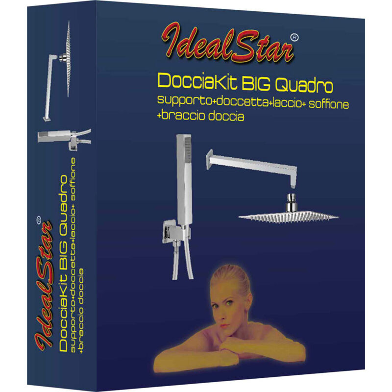 foto del prodotto set doccia cromo quadro 200 x 200 mm