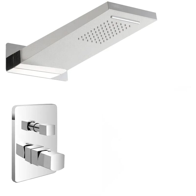 foto del prodotto set doccia da incasso con soffione 22x50 cm a sbalzo con cascata lotus