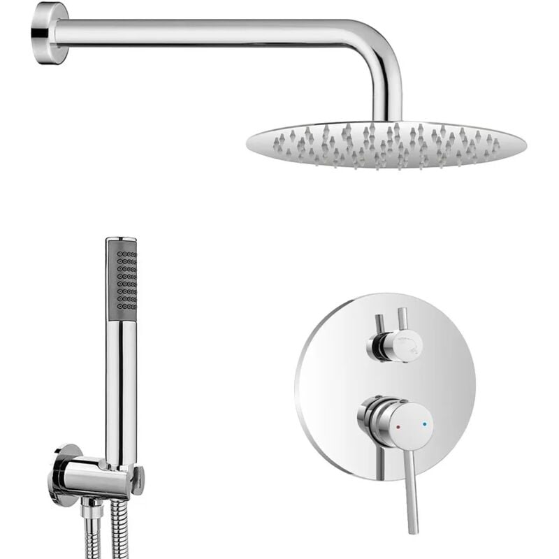 foto del prodotto set doccia da incasso con soffione 25 cm e kit doccia completo nuego