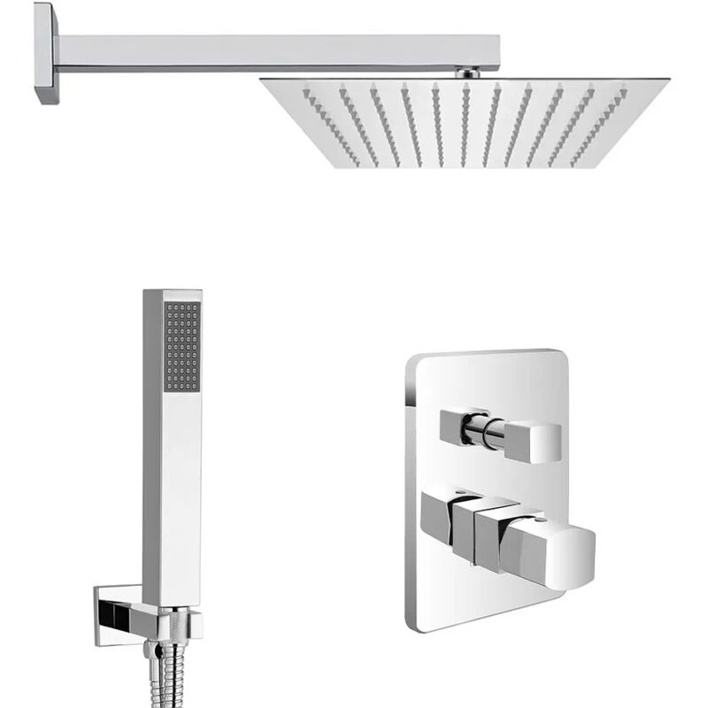 foto del prodotto set doccia da incasso con soffione 30x20 cm e kit doccia completo lotus