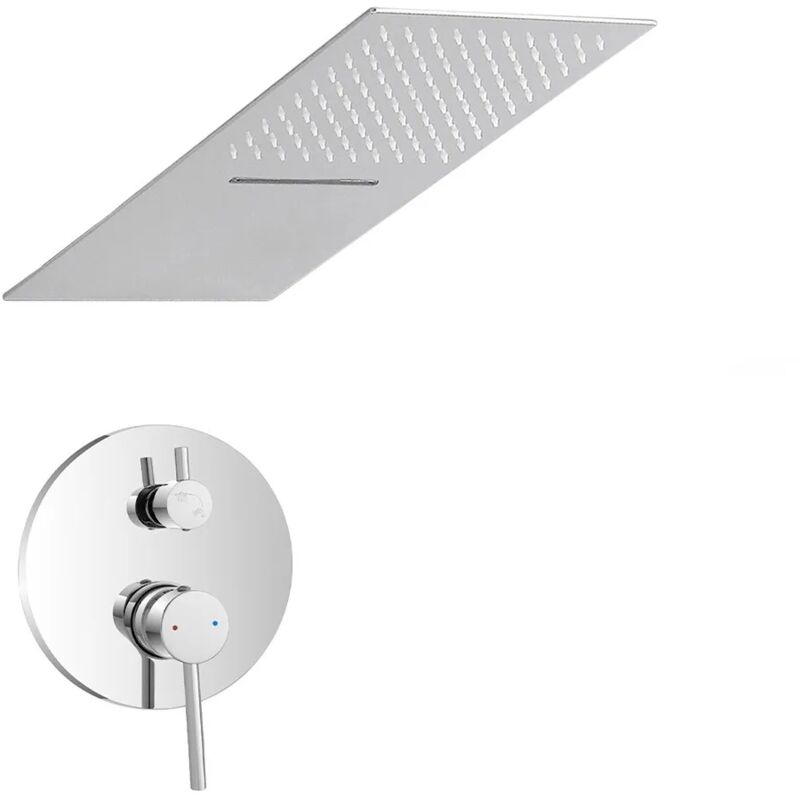 foto del prodotto set doccia da incasso con soffione a sbalzo 25x52 cm e cascata nuego