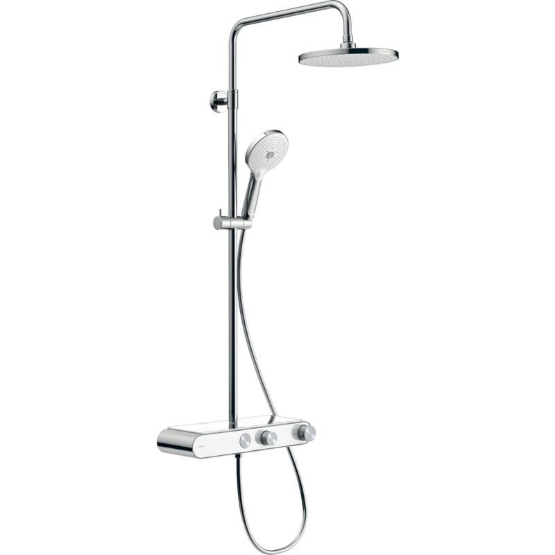 foto del prodotto set doccia duravit universal, con 3 tipi di getto rain, pulse, mono , a risparmio idrico, facile da pulire, soffione con inclinazione regolabile,