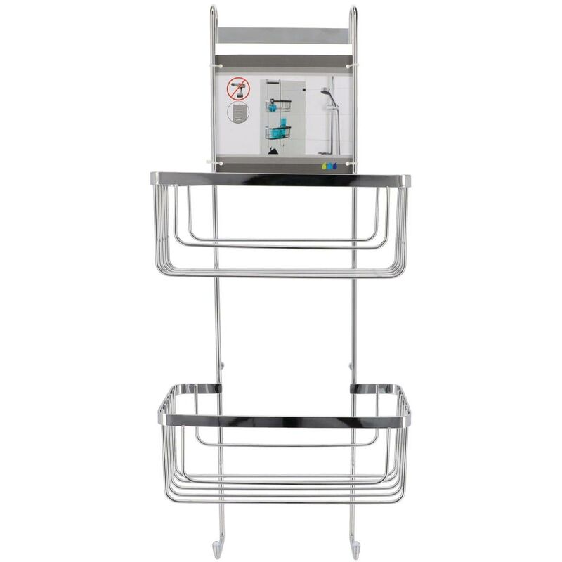 foto del prodotto set doccia in acciaio inox 2 cesti 2 ganci cromo tendance