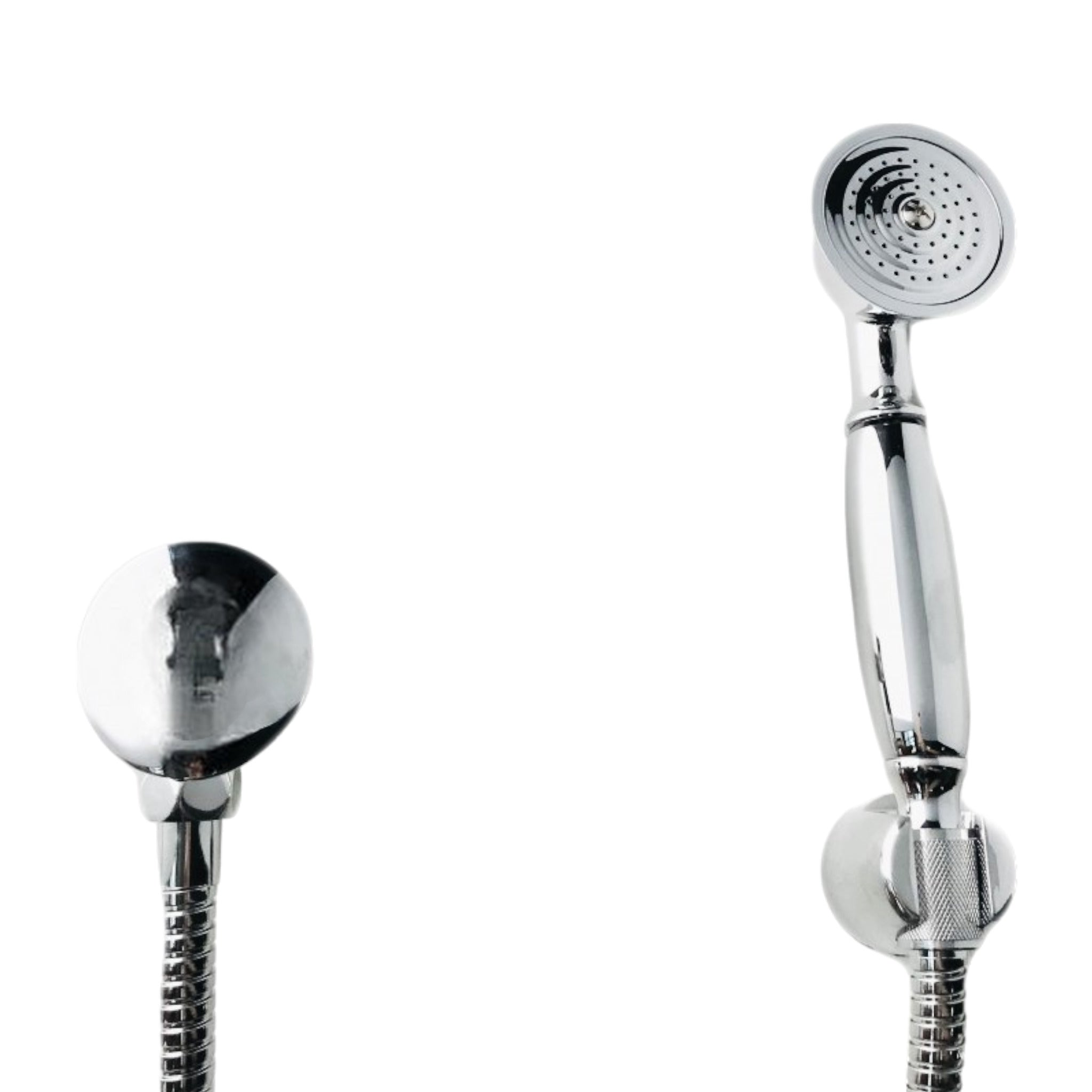 foto del prodotto set doccia in ottone epoca con presa acqua e supporto