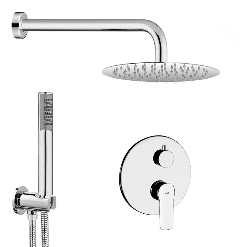 foto del prodotto set doccia incasso completo con soffione 20 inox e kit doccia punta 