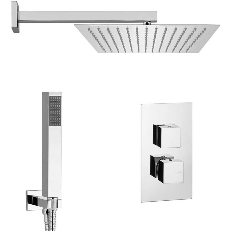 foto del prodotto set doccia incasso completo con soffione quadrato inox e kit doccia torre