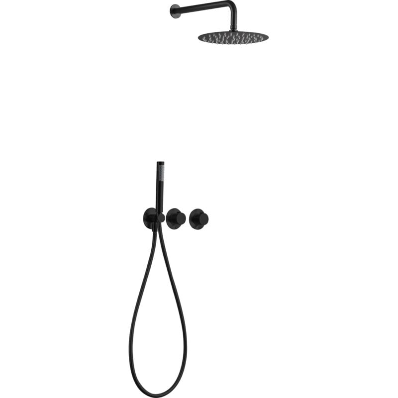 foto del prodotto set doccia incasso con miscelatore termostatico modello assen colore nero imex