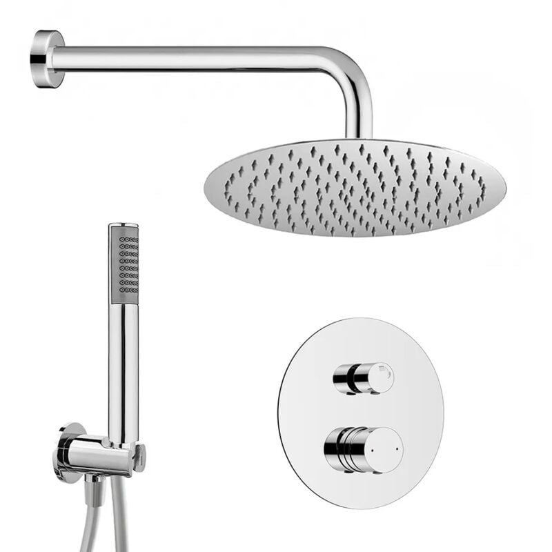 foto del prodotto set doccia incasso cromato con soffione 25 e kit doccia completo gemini