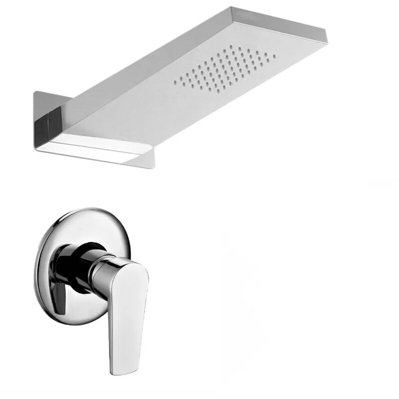 foto del prodotto set doccia incasso erika con soffione doccia a muro 22x50 in acciaio inox