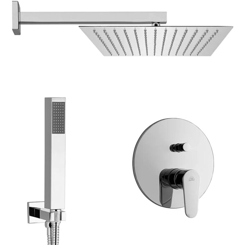 foto del prodotto set doccia incasso paffoni green quadrato con soffione 30 cm e kit doccia