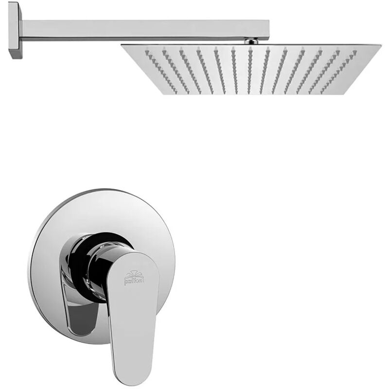 foto del prodotto set doccia incasso paffoni green quadrato cromato con soffione inox 30 cm