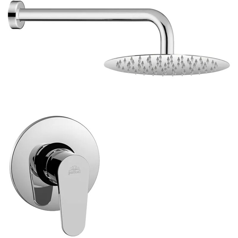 foto del prodotto set doccia incasso paffoni green tondo cromato con soffione inox 30 cm