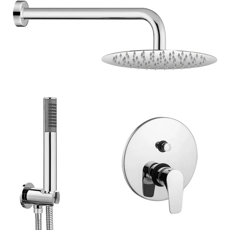 foto del prodotto set doccia incasso paffoni lime con soffione tondo inox 30 e kit doccia