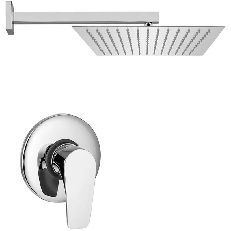 foto del prodotto set doccia incasso paffoni lime cromato con soffione quadrato inox 30 cm