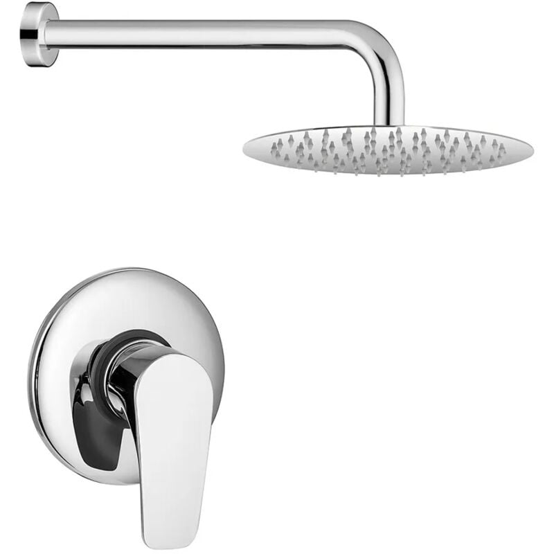 foto del prodotto set doccia incasso paffoni lime cromato tondo con soffione inox 30 cm
