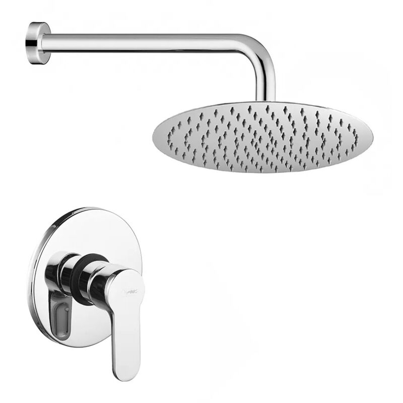 foto del prodotto set doccia incasso tondo paco con soffione 20 cm cromato