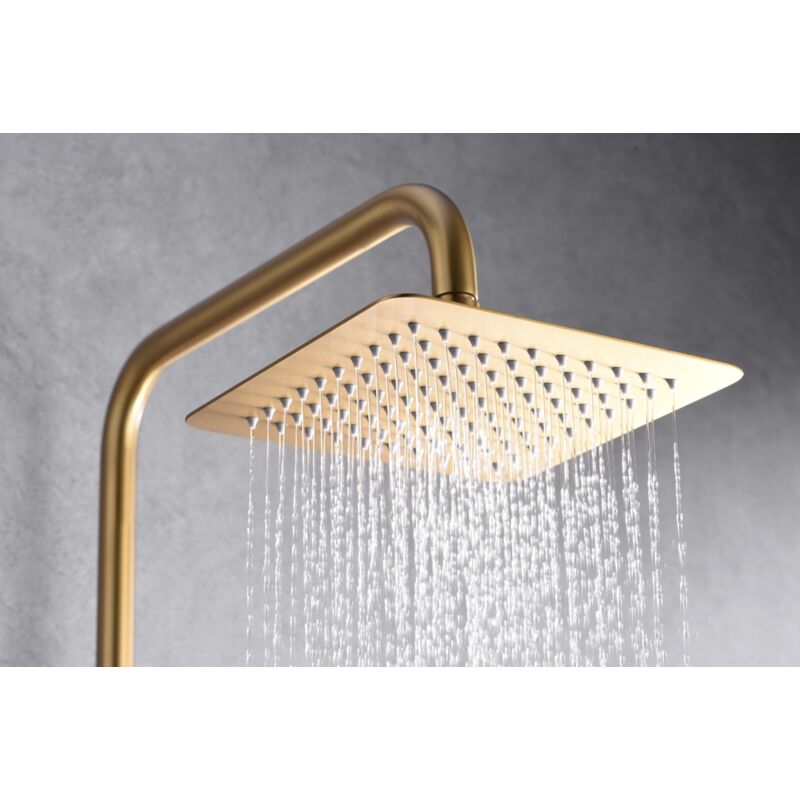 foto del prodotto set doccia monocomando modello art colore oro finitura in oro spazzolato imex