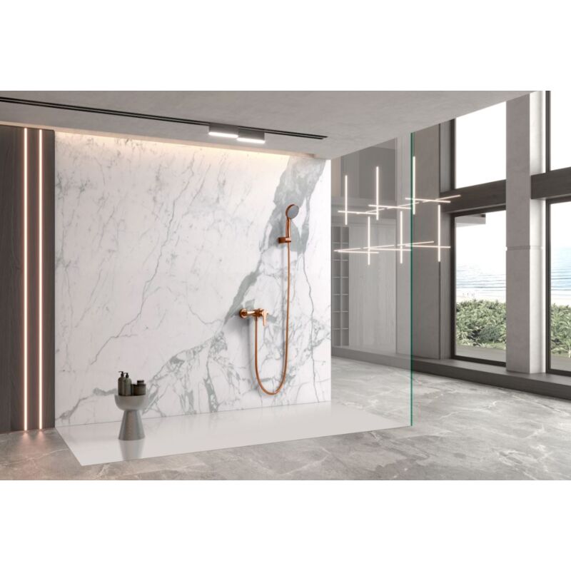 foto del prodotto set doccia monocomando modello roma colore oro rosa finitura oro rosa spazzolato imex