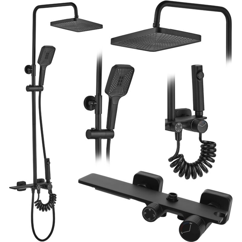 foto del prodotto set doccia rea helix black