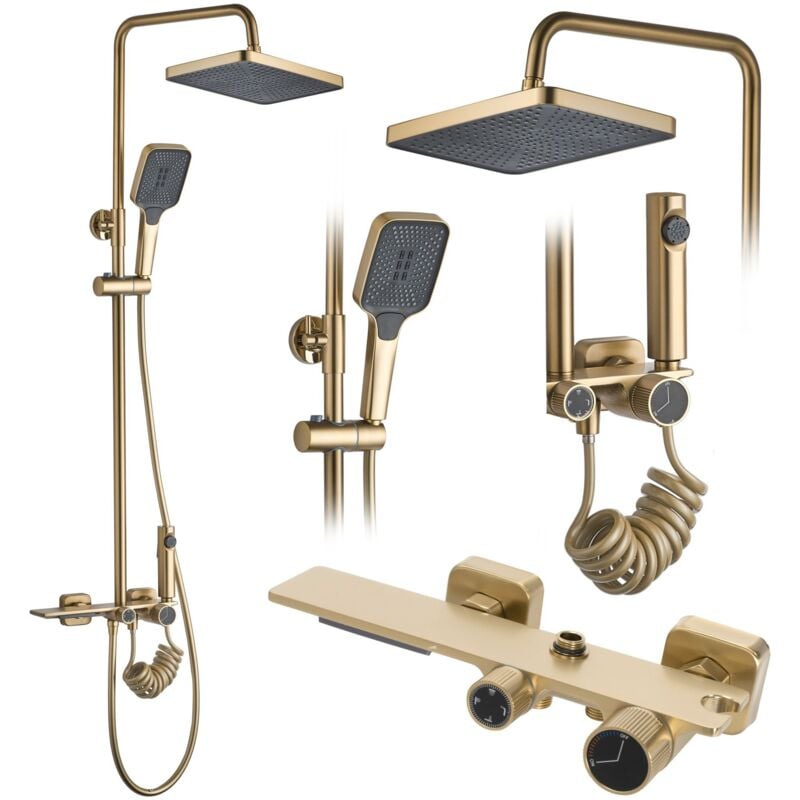 foto del prodotto set doccia rea helix brush gold