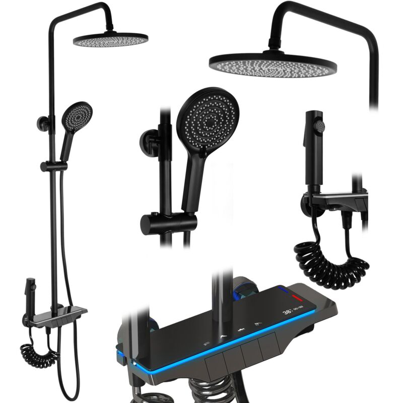 foto del prodotto set doccia rea savio led black