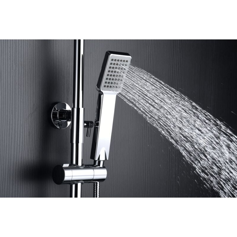 foto del prodotto set doccia termostatico modello art colore grigio finitura cromata imex