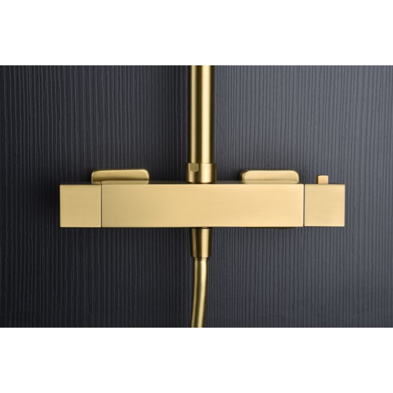 foto del prodotto set doccia termostatico modello art colore oro finitura in oro spazzolato imex