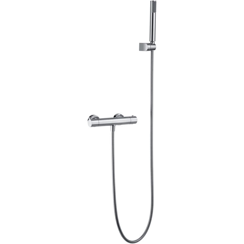 foto del prodotto set doccia termostatico modello monza colore grigio finitura cromata imex