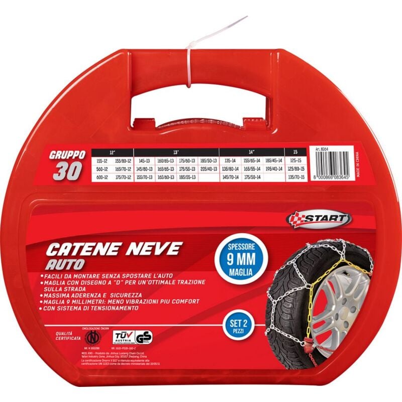 foto del prodotto set due pezzi catene da neve spessore 9mm gruppo 30