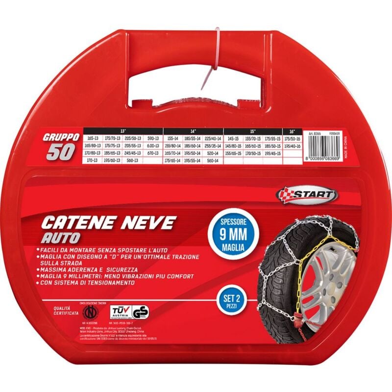 foto del prodotto set due pezzi catene da neve spessore 9mm gruppo 50