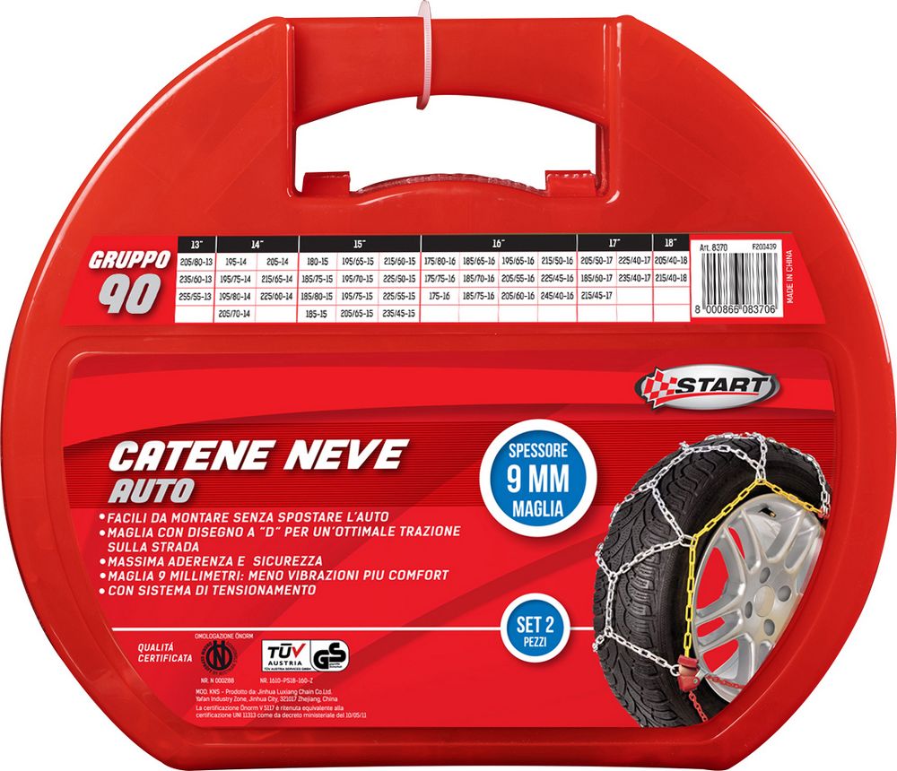foto del prodotto set due pezzi catene da neve spessore 9mm gruppo 90