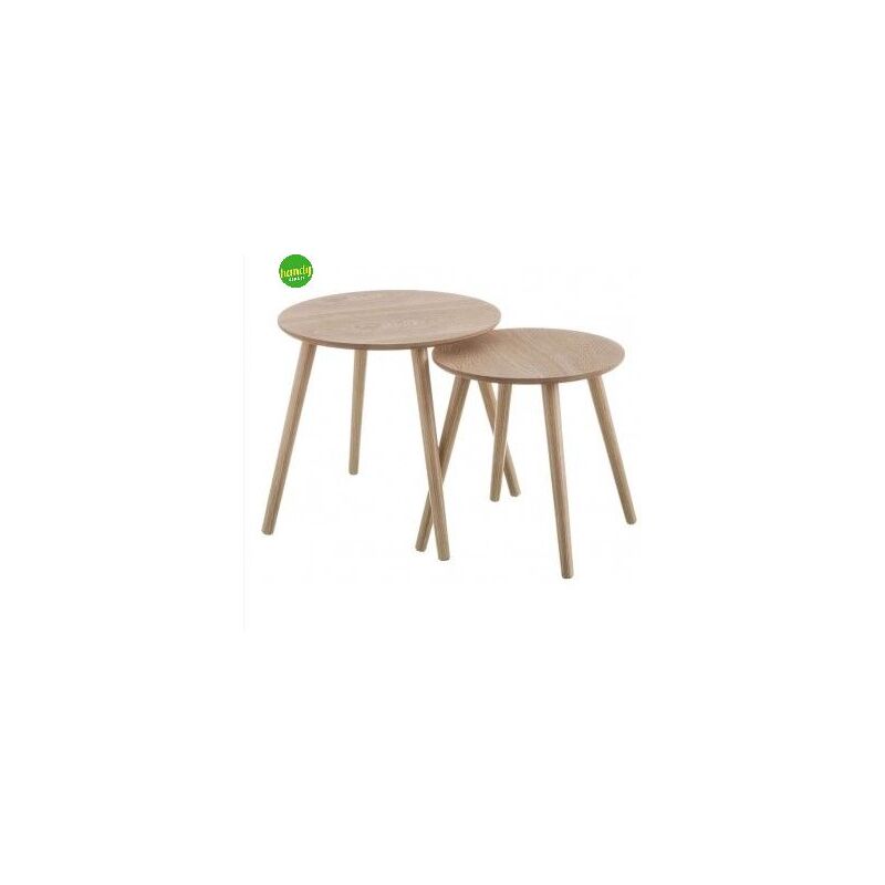 foto del prodotto set due tavolini casa seleccin 48x46cm rovere naturale