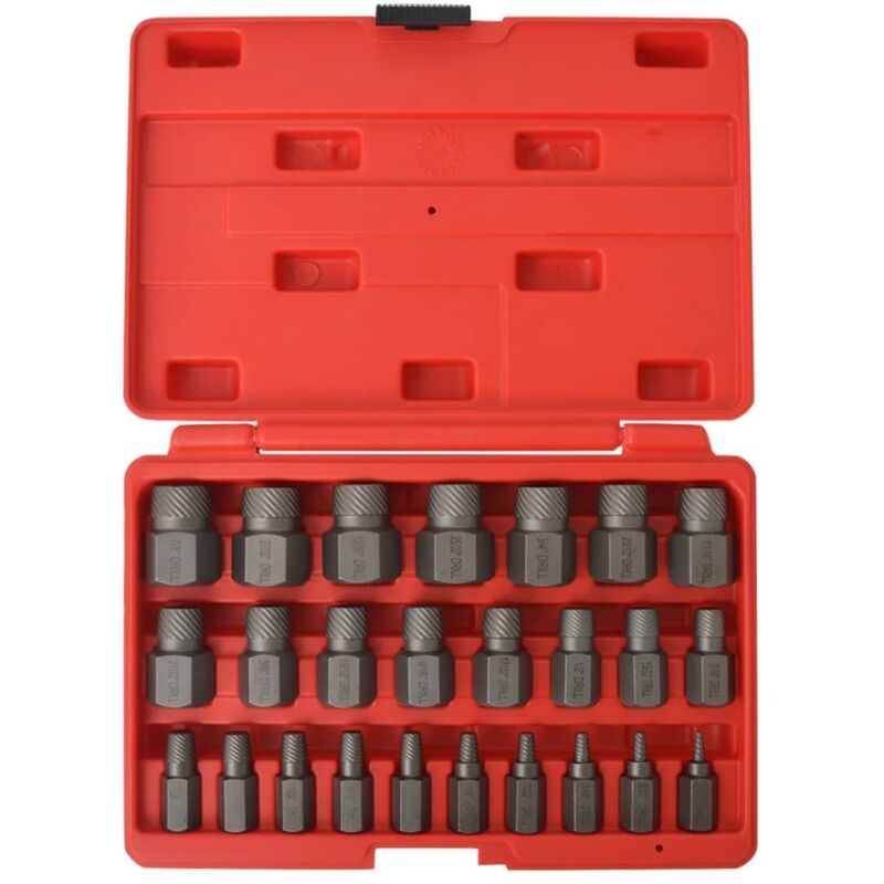 foto del prodotto set estrattore multi vite 25 pz in acciaio resistente con custodia robusta