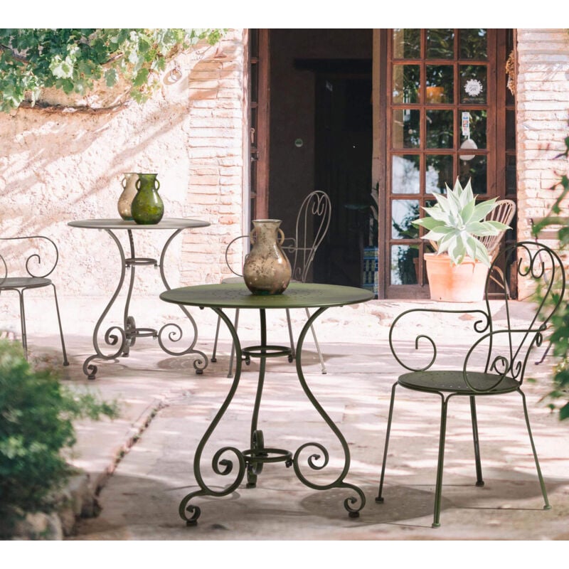 foto del prodotto set etienne tavolo 70 cm 2 poltrone colore verde foresta