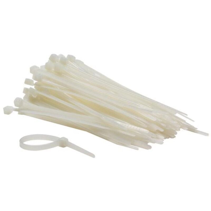 foto del prodotto set fascette in nylon 4,6 x 120 mm bianco 100 pz 