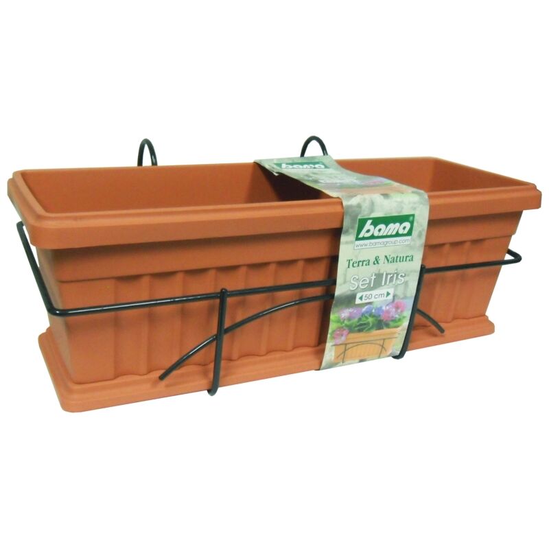 foto del prodotto set fioriera da balcone bama iris terracotta 50 cm