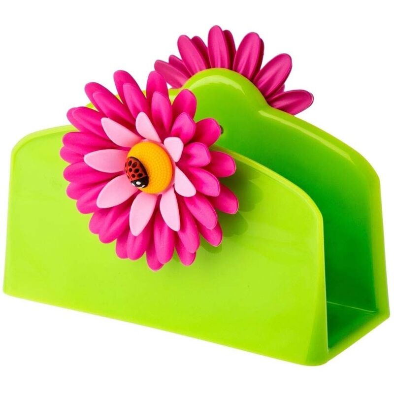 foto del prodotto set flower power portatovaglioli carta servitten con puntini colorati