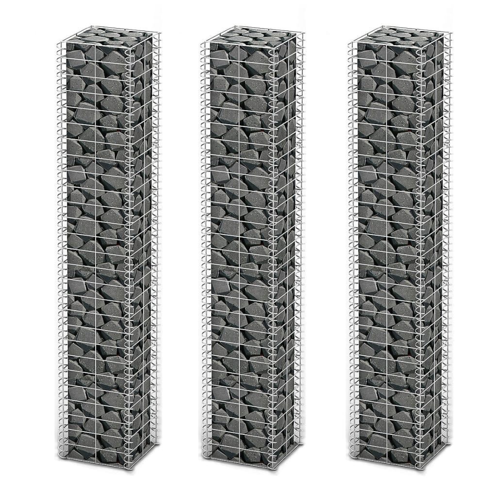 foto del prodotto set gabbione 3 pz in filo zincato 25 x 25 x 150 cm cod mxl 8994