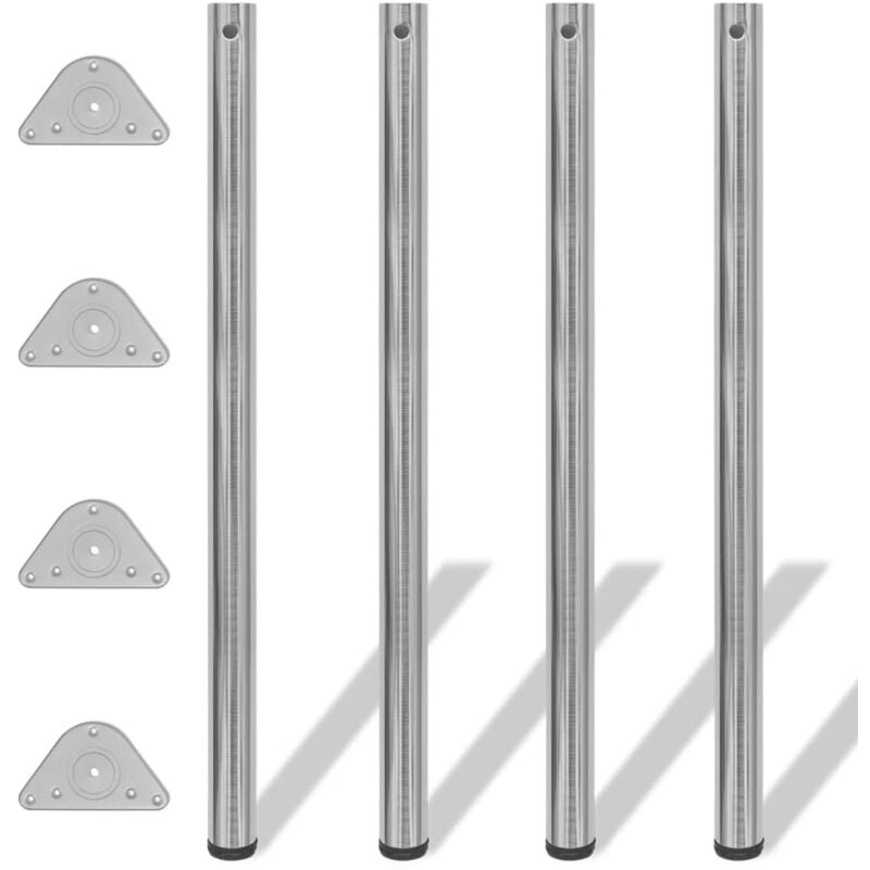foto del prodotto set gambe tavolo 4 pz in nickel spazzolato regolabili 1100 mm vidaxl