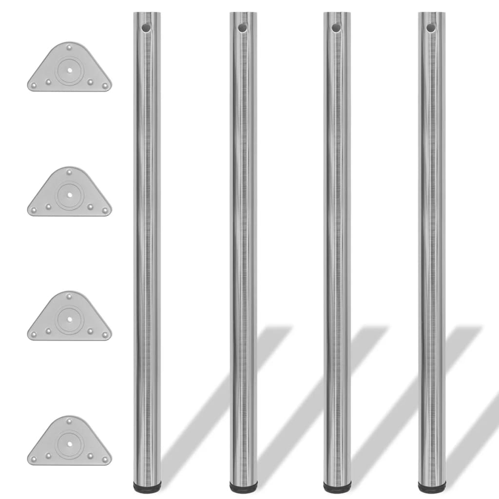 foto del prodotto set gambe tavolo 4 pz in nickel spazzolato regolabili 1100 mmcod mxl 105486