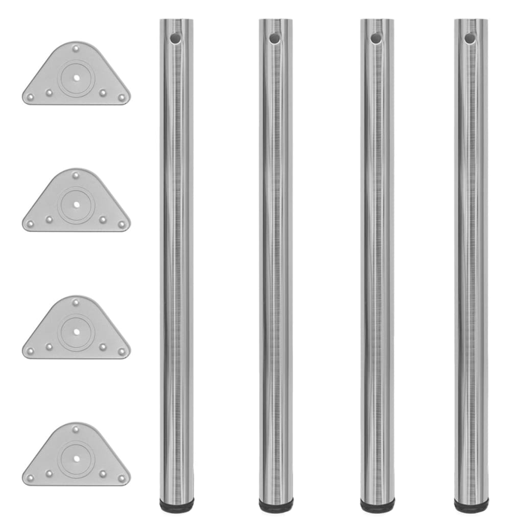 foto del prodotto set gambe tavolo 4 pz in nickel spazzolato regolabili 870 mmcod mxl 79721