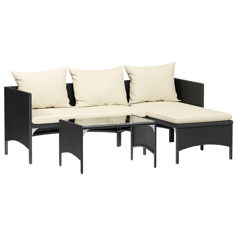foto del prodotto set giardino esterno 3 pezzi salotto da giardino con tavolino e poltrone in rattan, ideale per terrazza, balcone e giardino divani da giardino