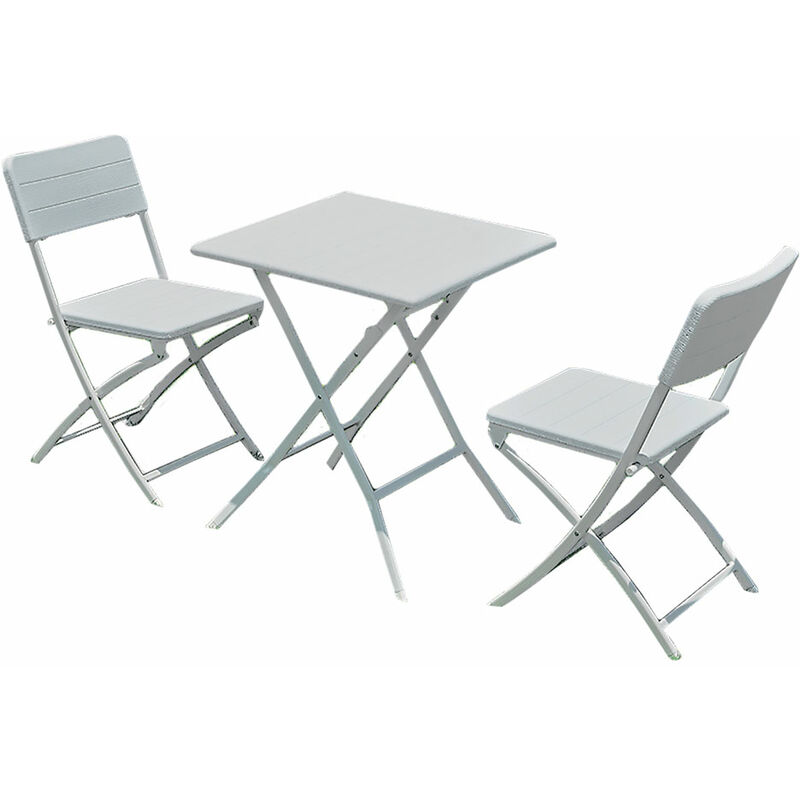 foto del prodotto set giardino in polietilene alta densita oliena colore bianco
