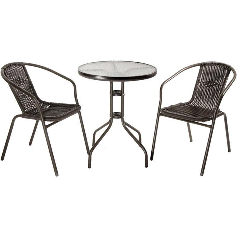 foto del prodotto set giardino in polyrattan achille colore marrone antracite