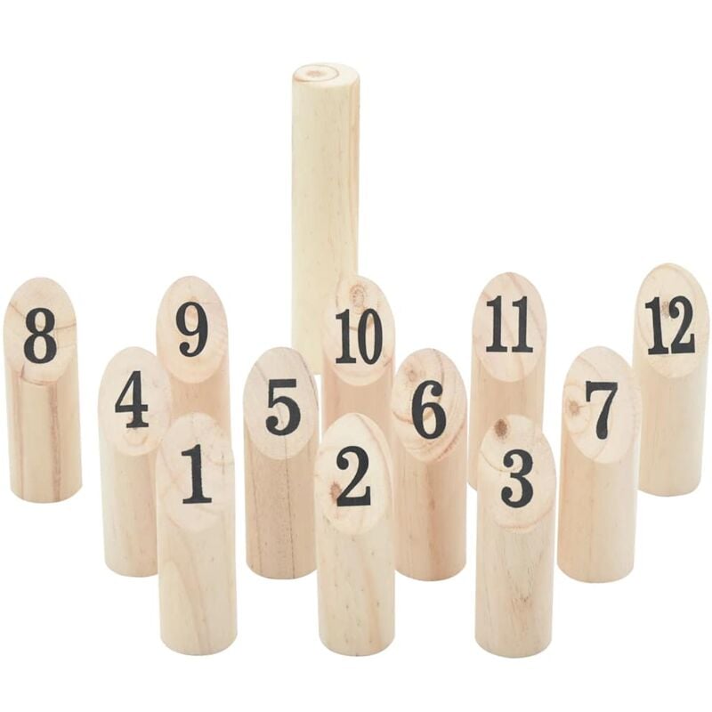 foto del prodotto set gioco kubb numerici 13pz con custodia legno massello pino - vidaxl